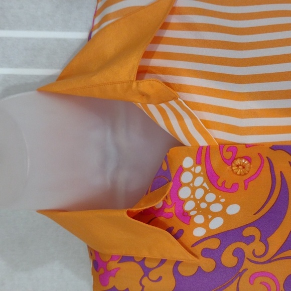 Designer silk button-down orange shirt - Picture 4 of 8